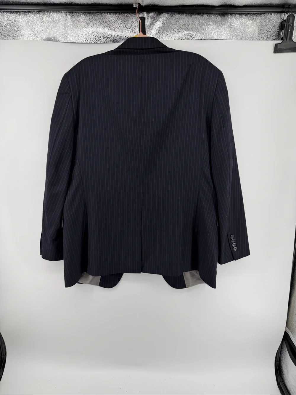Hart Schaffner Mobstercore Corpcore Goth Marx Navy Pinstripe Sport Coat Sz44R